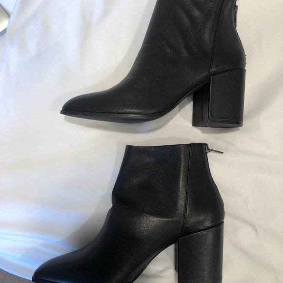 Black pointed leather boot bloomingdales aqua 7.5 - Picture 3 of 5
